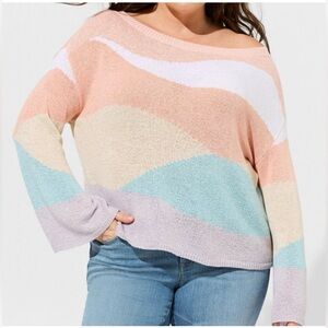 Torrid Multicolor Off-the-Shoulder Sweater